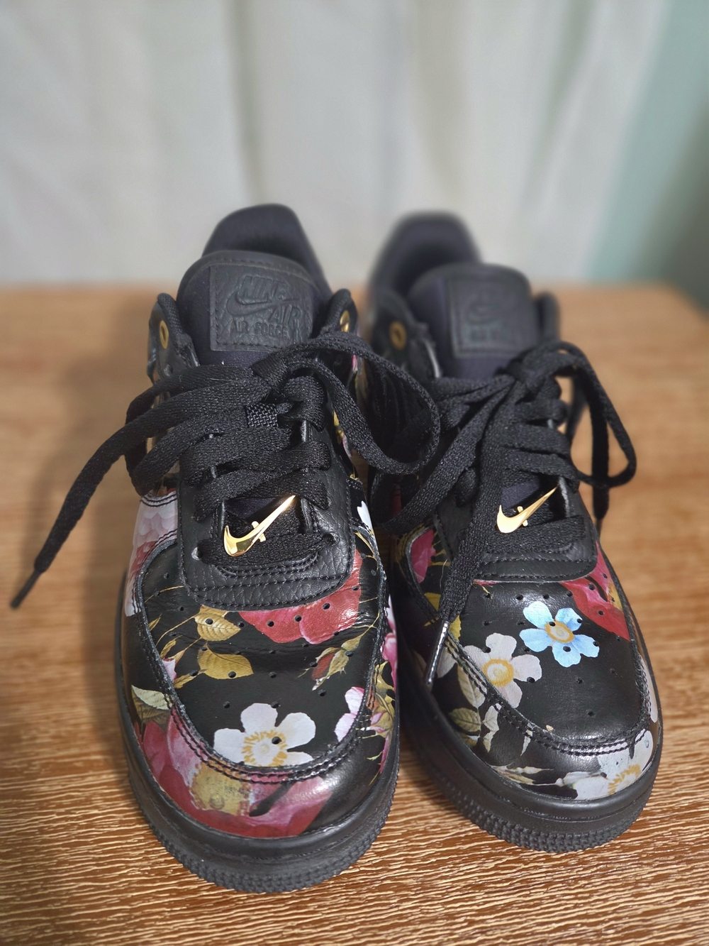 Nike Women's Air Force 1 Black & Floral Print Sneakers